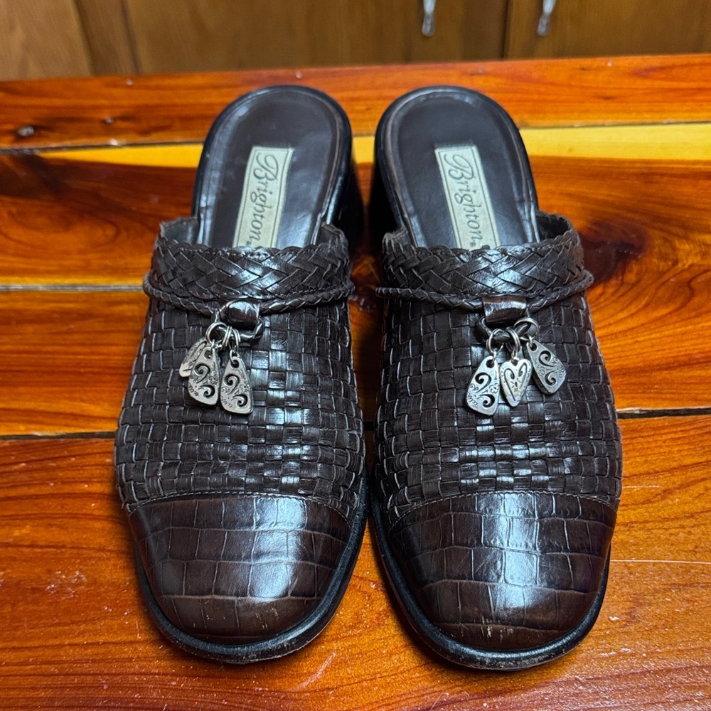 Brighton Women’s Dark Brown Woven Slip-Ons closet1